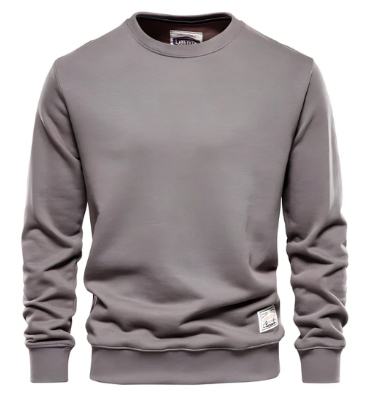 Men's Casual Round Neck Jumper with Patchwork | Ideal for Winter