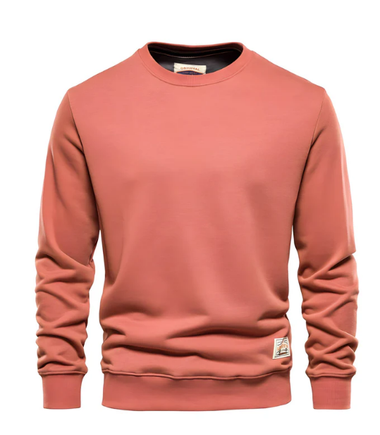 Men's Casual Round Neck Jumper with Patchwork | Ideal for Winter