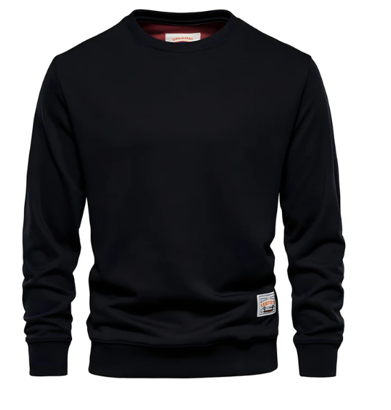 Men's Casual Round Neck Jumper with Patchwork | Ideal for Winter