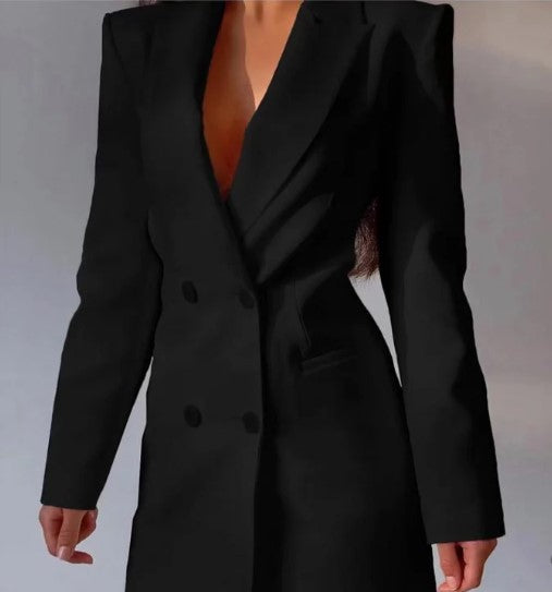 Women's Fashionable Backless Blazer Suit with Buttons and Pocket | Perfect for Casual Days