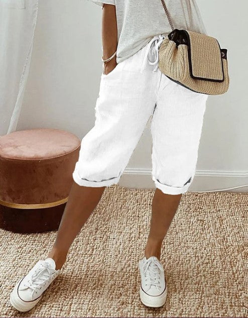 Women's Comfortable Cotton Shorts with Elastic Waistband