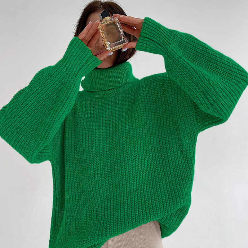 Women's Casual Knitted Wool Turtleneck Sweater | Ideal for Autumn/Winter