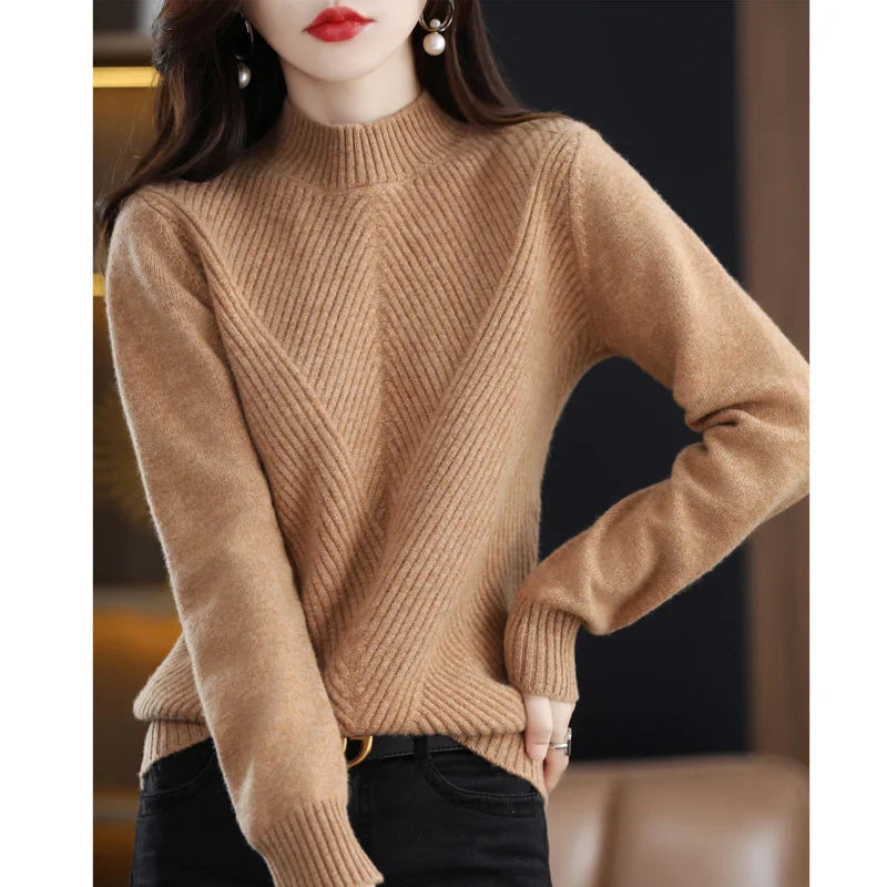 Women's Textured Crew Neck Knit Jumper | Ideal for Winter