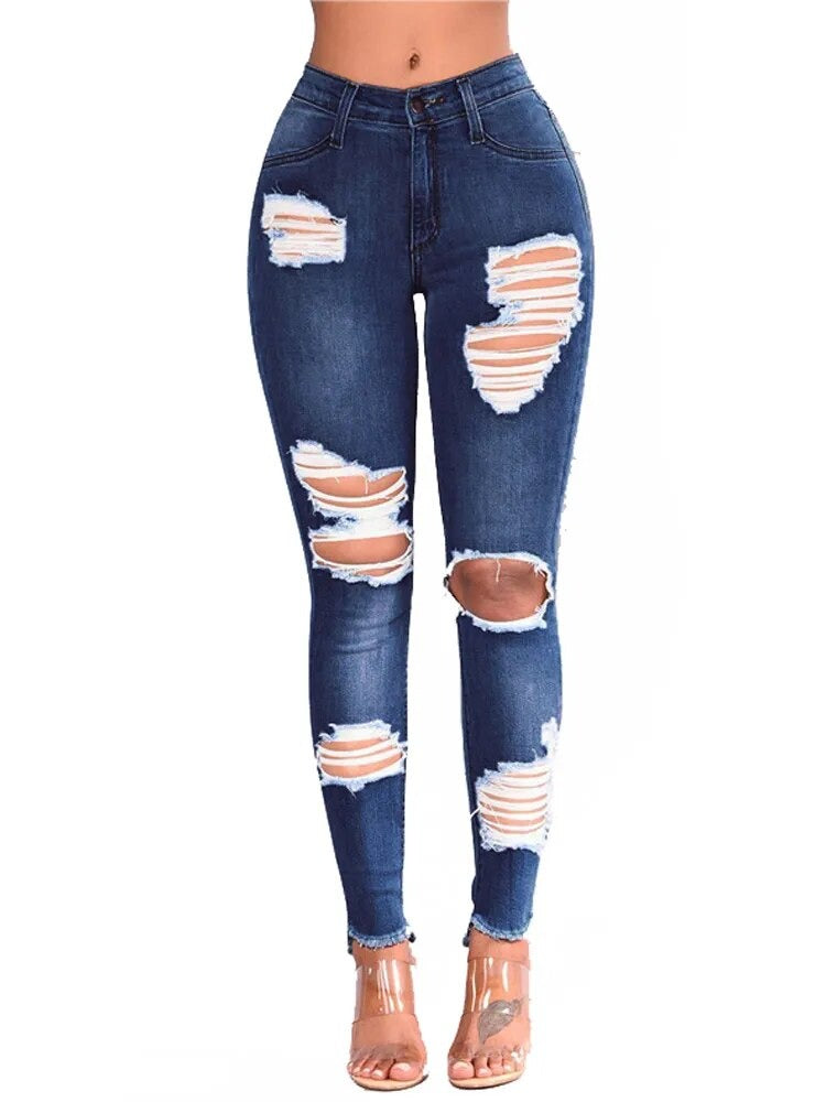Women's Slim-Fit Ripped Denim Jeans | Perfect for Casual days