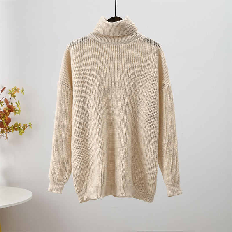 Women's Casual Knitted Wool Turtleneck Sweater | Ideal for Autumn/Winter