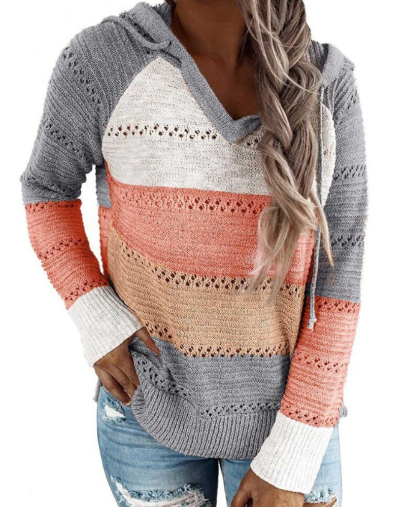 Women's Casual Knitted Hoodie Sweater | Ideal for Autumn/Winter