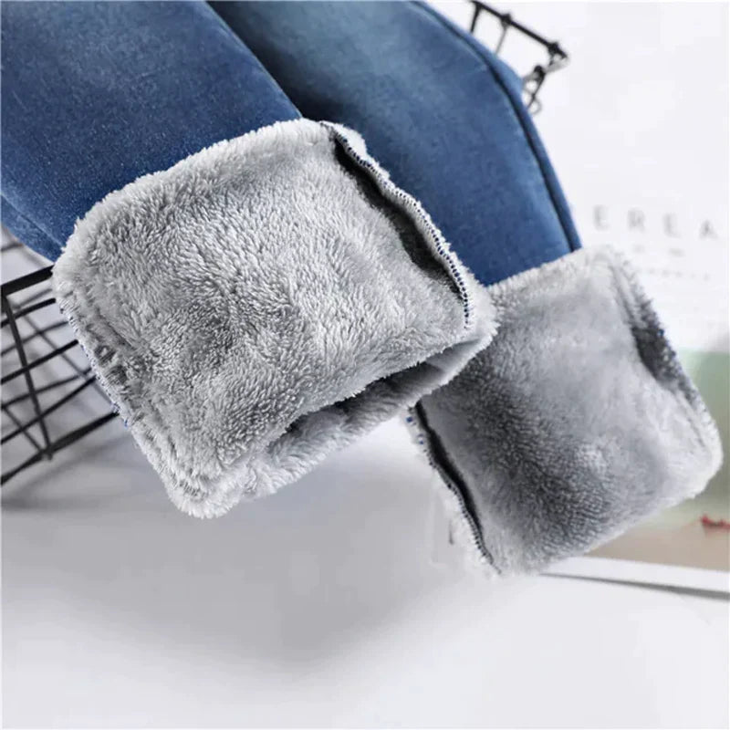 Women's Elastic Fleece Skinny Jeans | Perfect for Casual Days