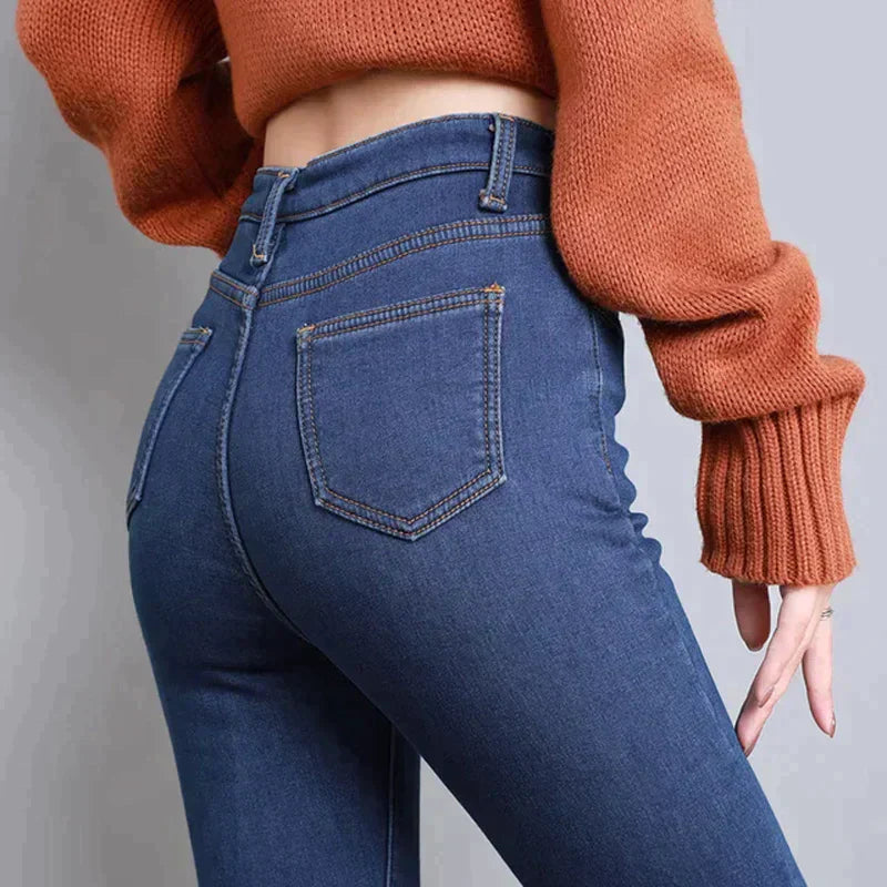 Women's Elastic Fleece Skinny Jeans | Perfect for Casual Days