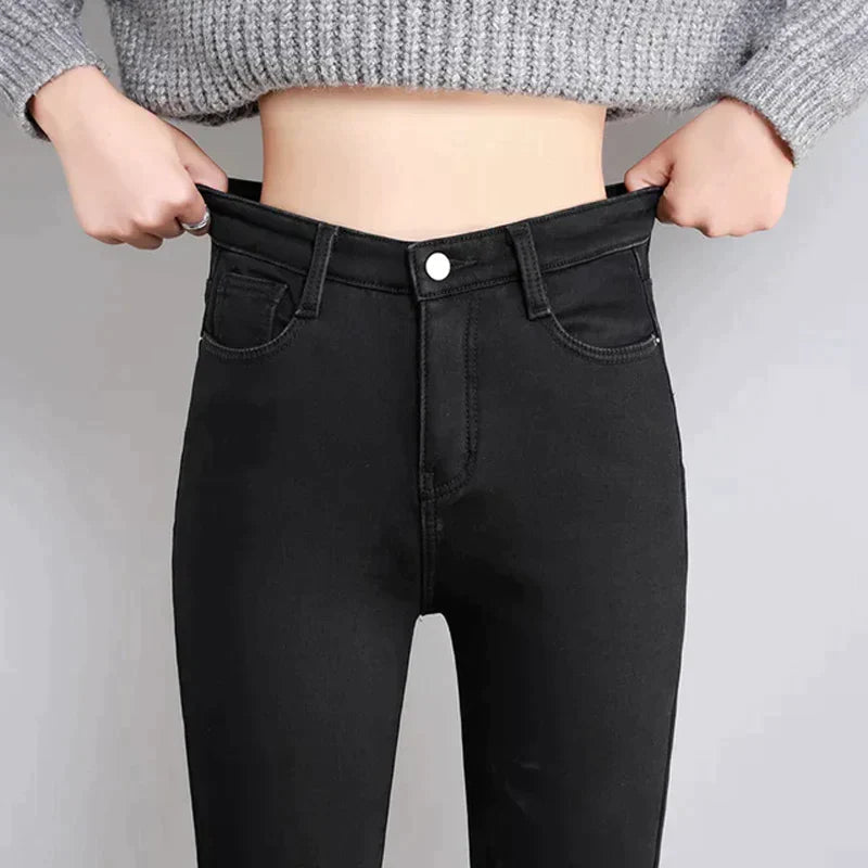 Women's Elastic Fleece Skinny Jeans | Perfect for Casual Days