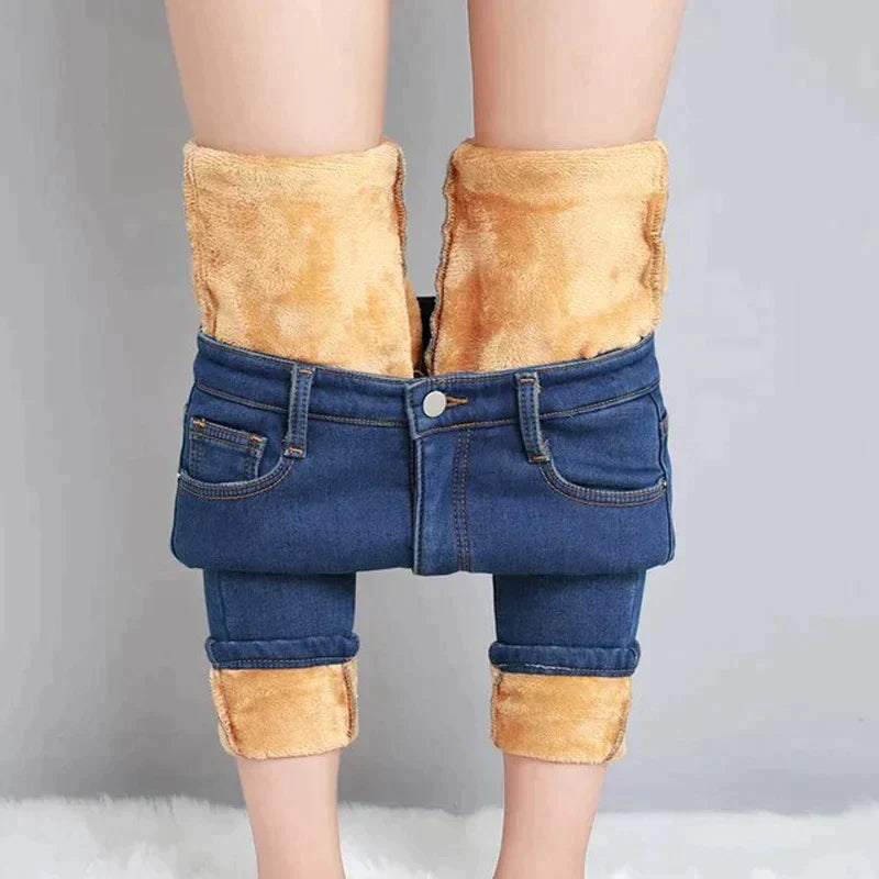 Women's Elastic Fleece Skinny Jeans | Perfect for Casual Days