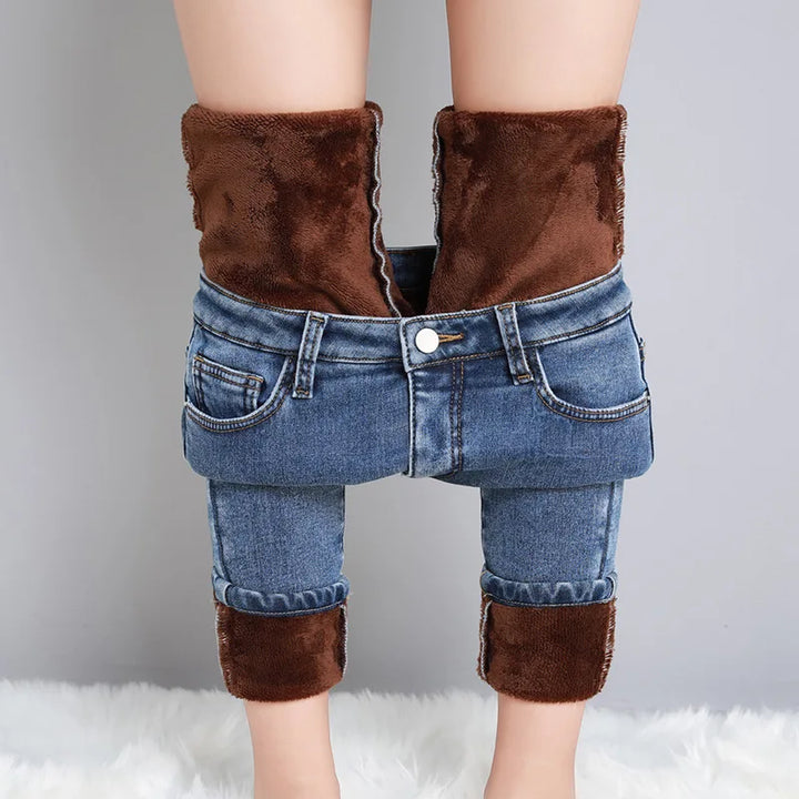 Women's Elastic Fleece Skinny Jeans | Perfect for Casual Days