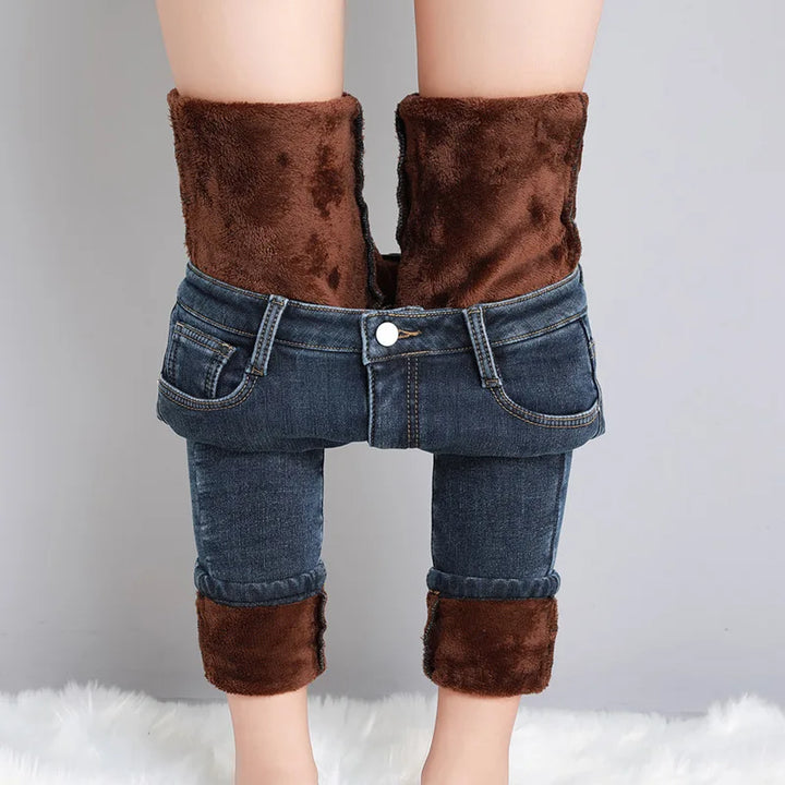 Women's Elastic Fleece Skinny Jeans | Perfect for Casual Days