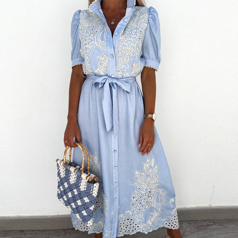 Women's Short Sleeve A-Line Dress