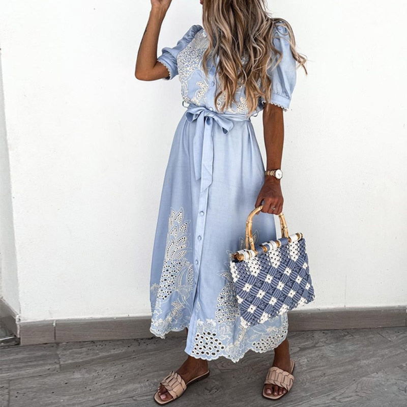 Women's Short Sleeve A-Line Dress