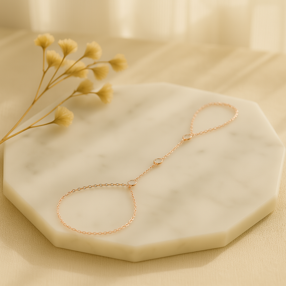 Women’s Bracelet with Adjustable Cord and Crystal Ring Design 2