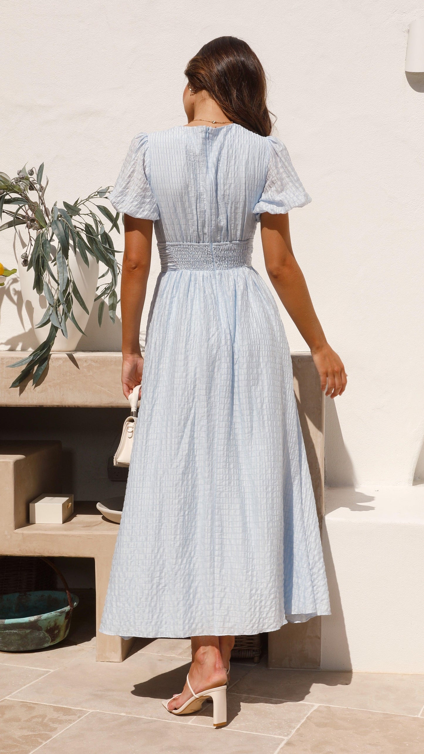 Women's Deep V-neck Midi Dress