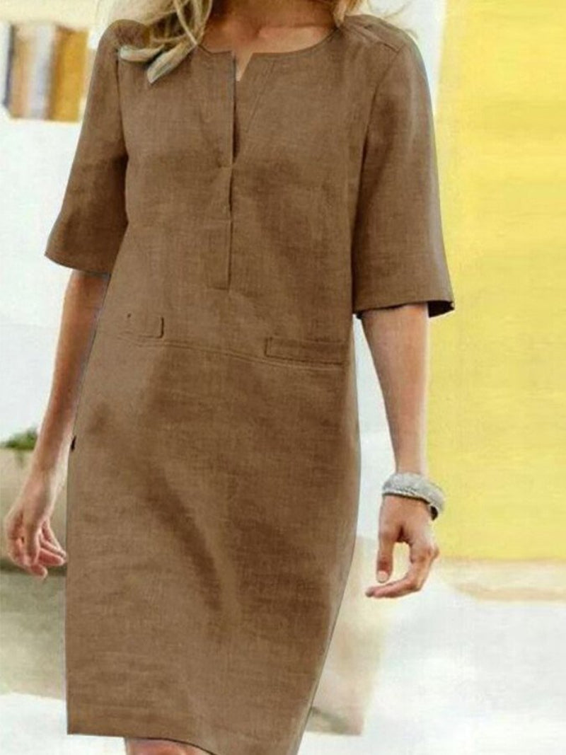 Women's V-Slit Neck Dress