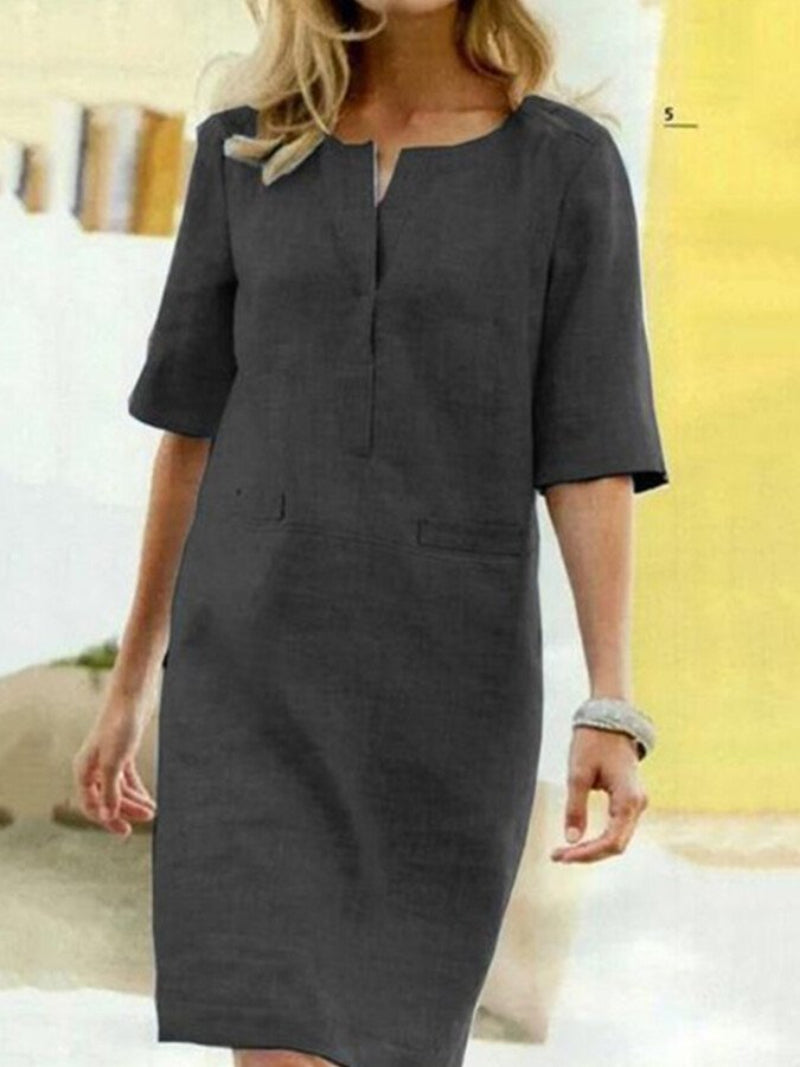 Women's V-Slit Neck Dress
