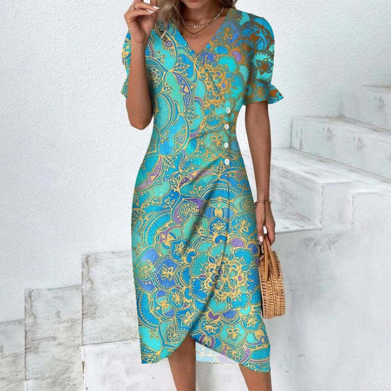Women's Midi Dress with Buttons