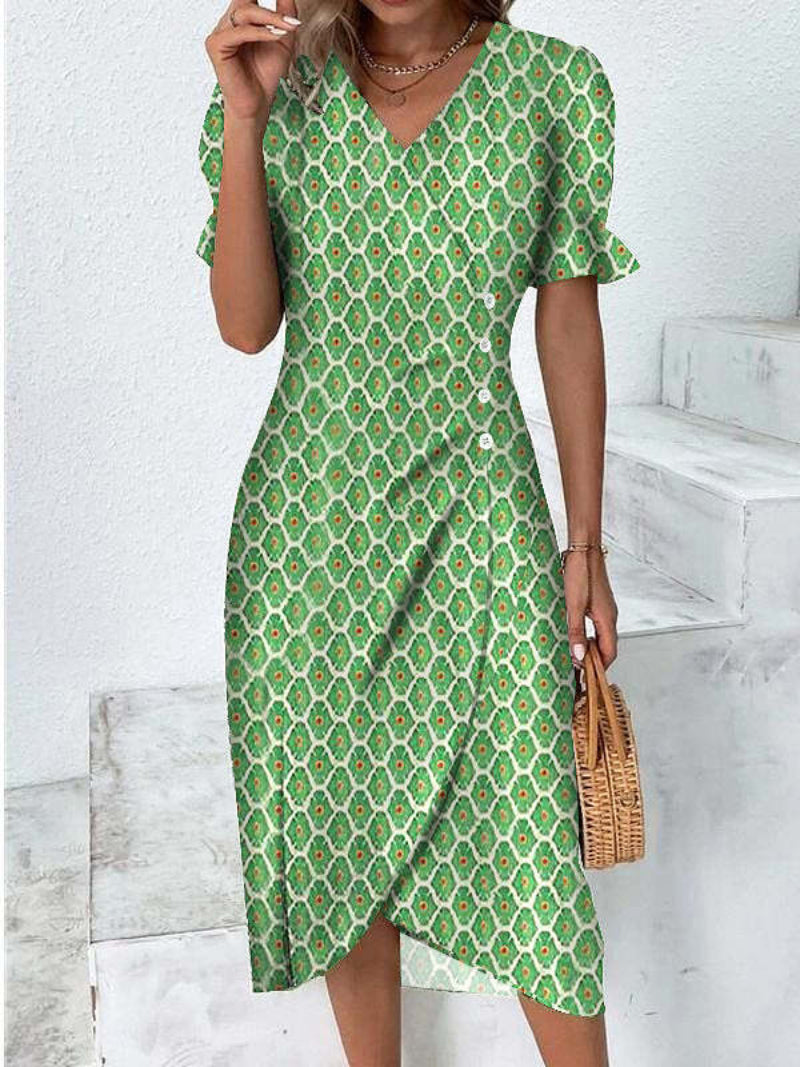 Women's Midi Dress with Buttons