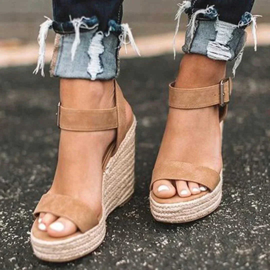 Women's Wedge Sandals with Ankle Strap