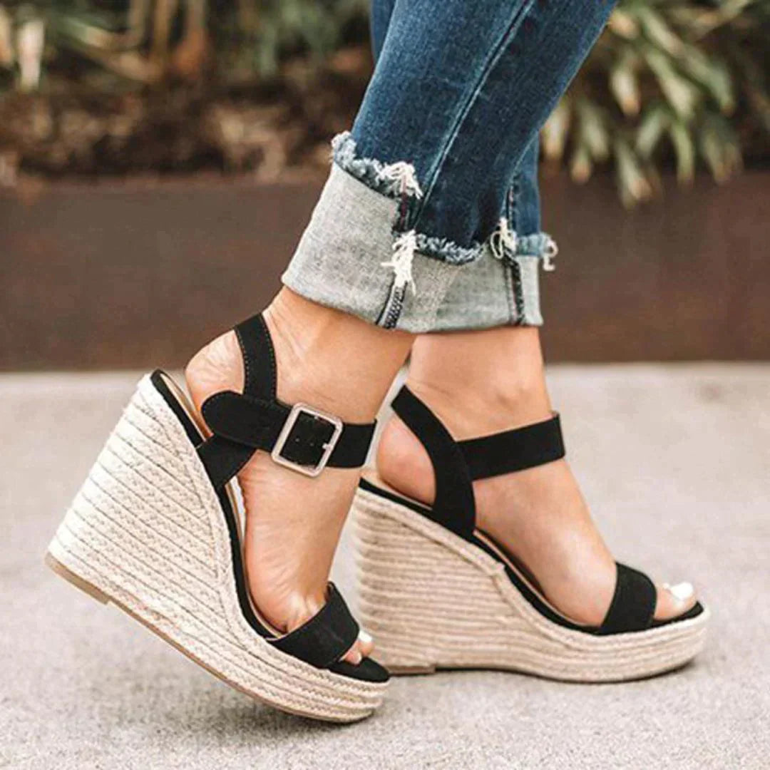 Women's Wedge Sandals with Ankle Strap