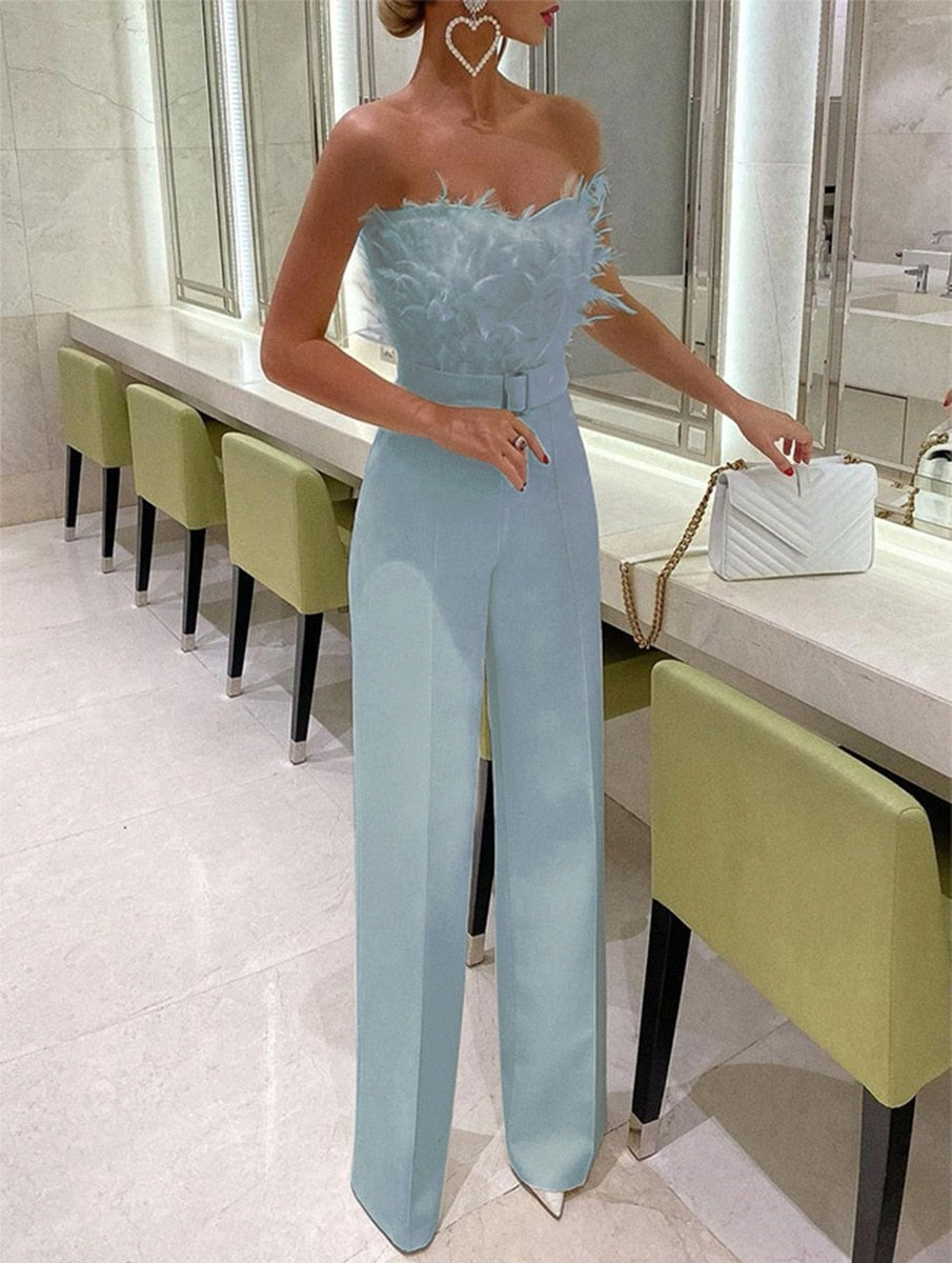 Women's Jumpsuit with Strapless Top