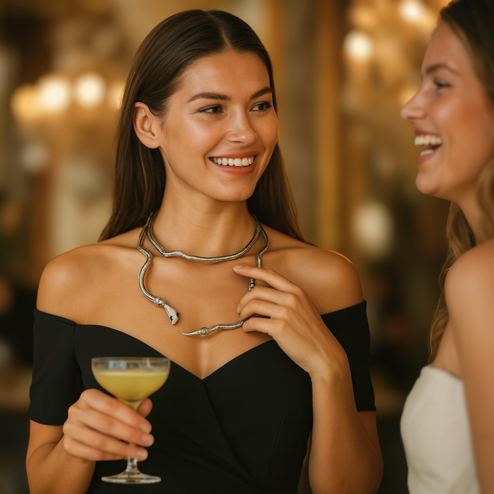 Women’s Choker Necklace with Snake Design 3