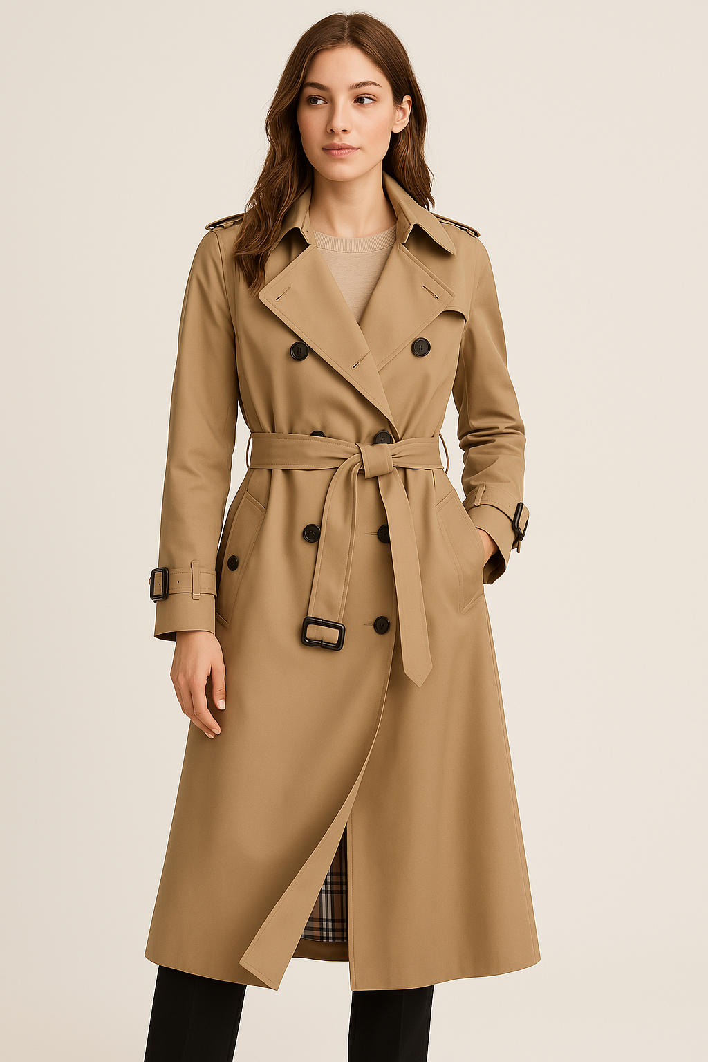 Women's Double Button Trench Coat