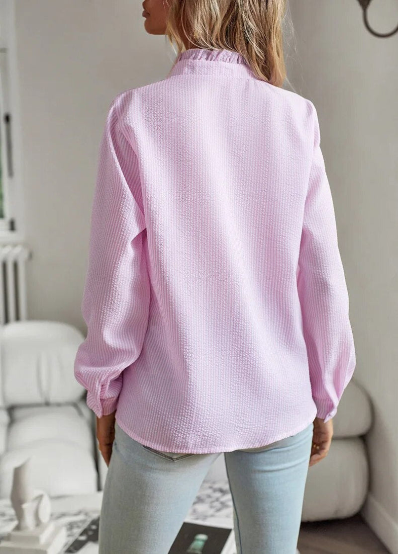 Women's Long Sleeve Striped Blouse