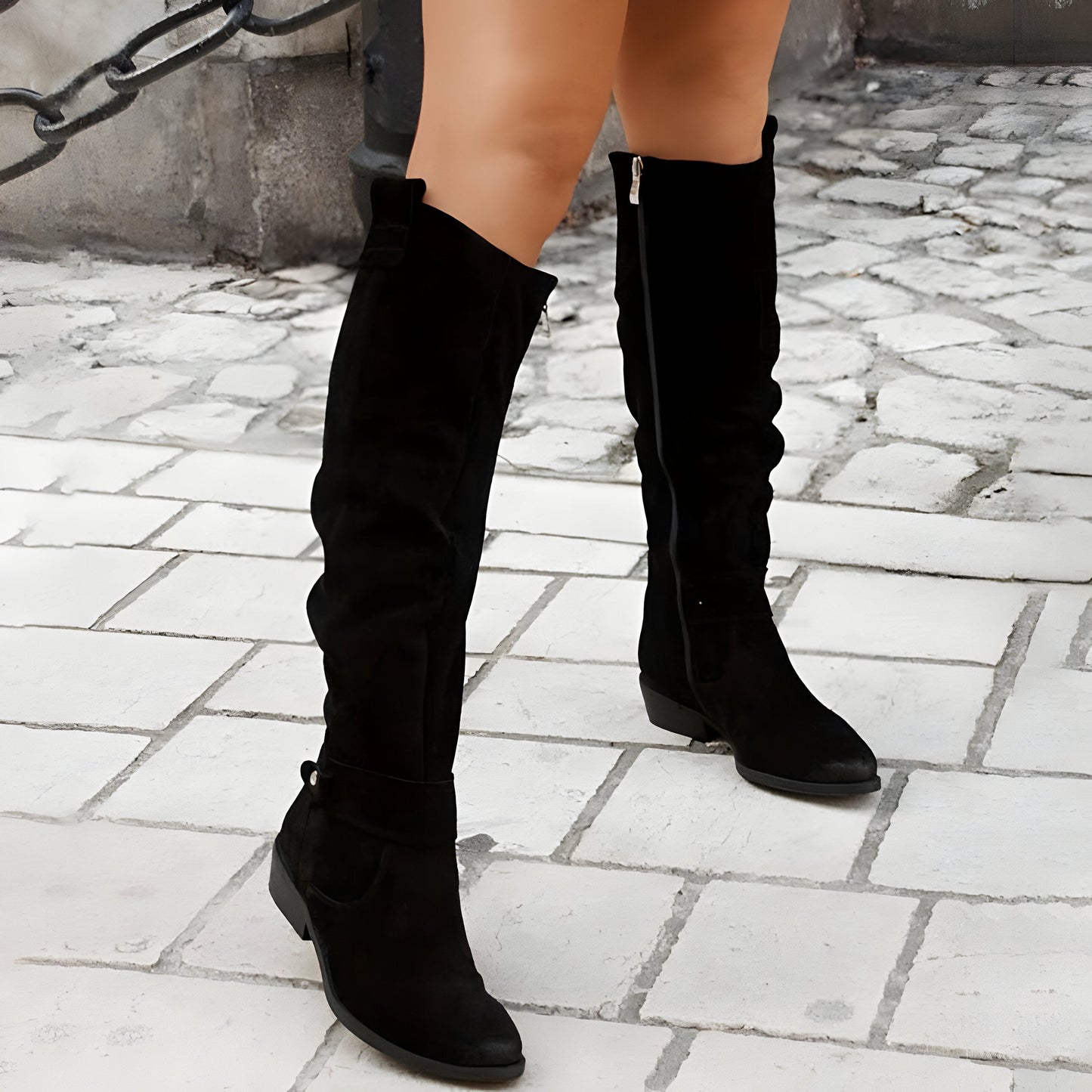 Women's Knee-High Boots with Side Zip