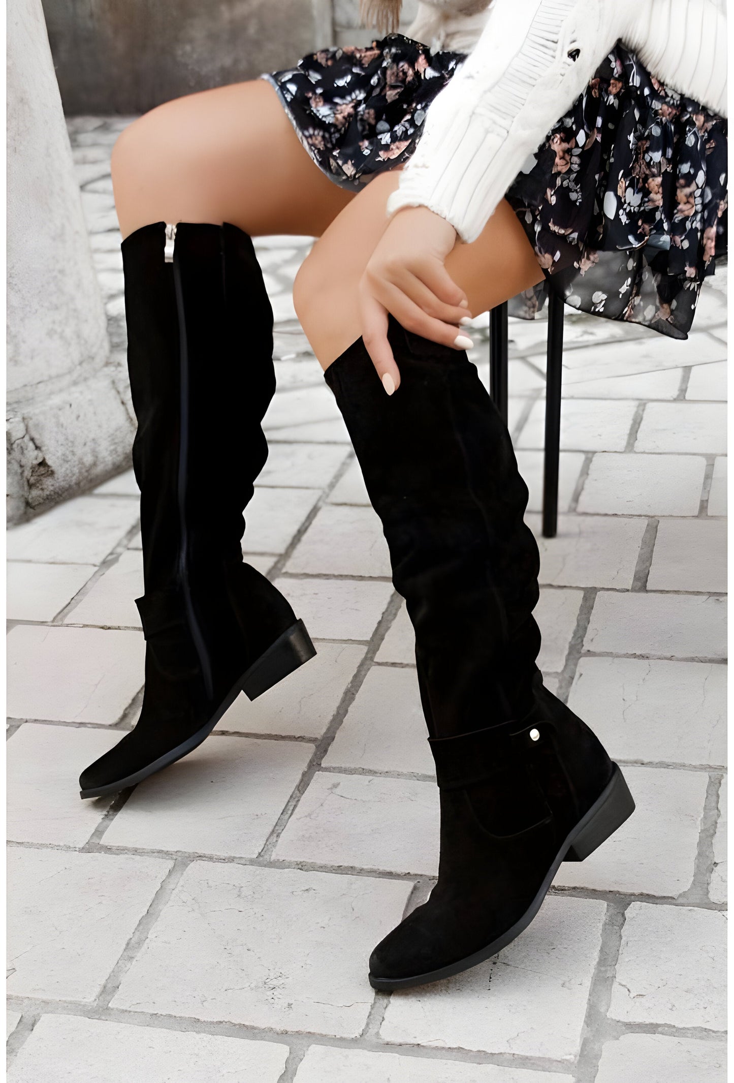 Women's Knee-High Boots with Side Zip
