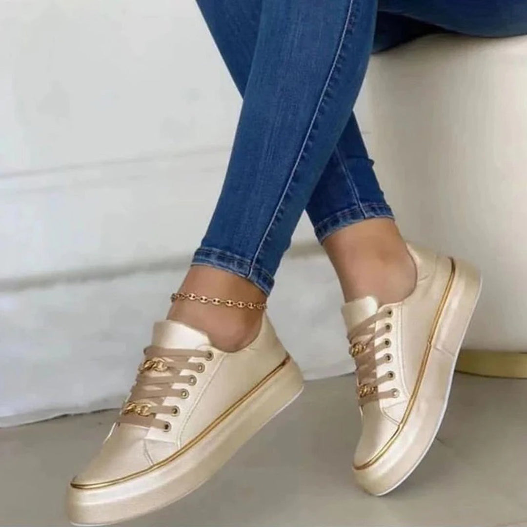 Women's Trainers with Gold Detail