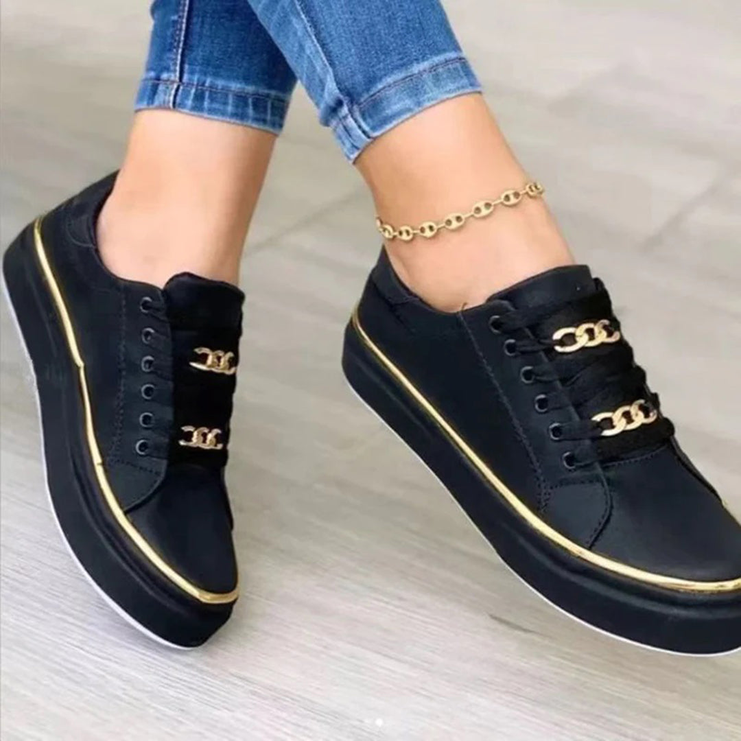 Women's Trainers with Gold Detail