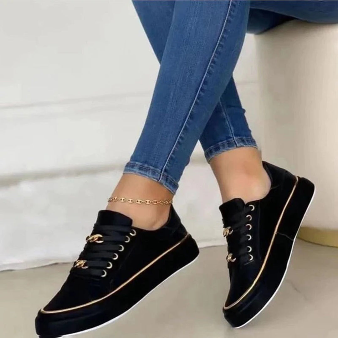 Women's Trainers with Gold Detail