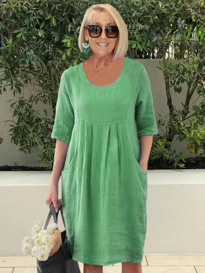 Women's Midi Dress with Half Sleeve