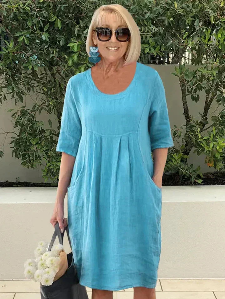 Women's Midi Dress with Half Sleeve