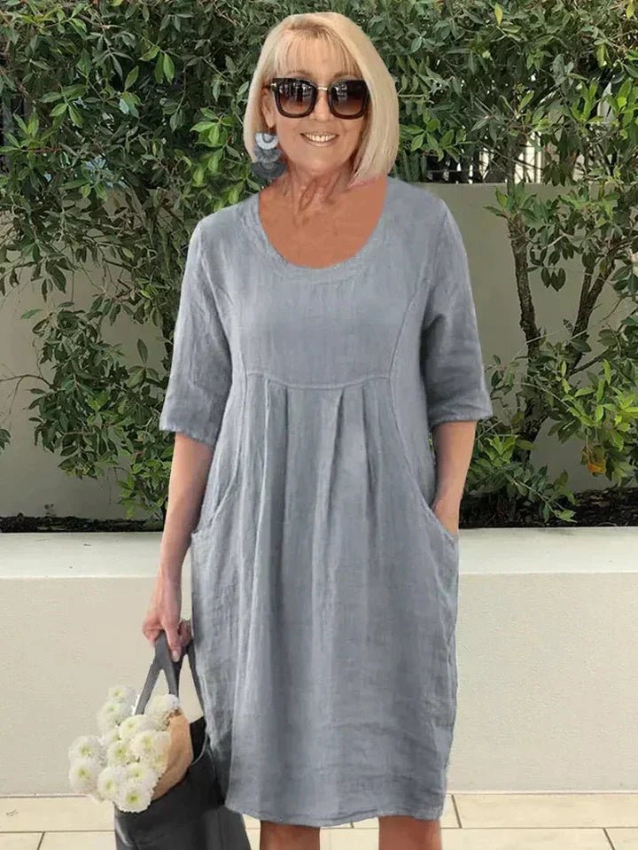 Women's Midi Dress with Half Sleeve