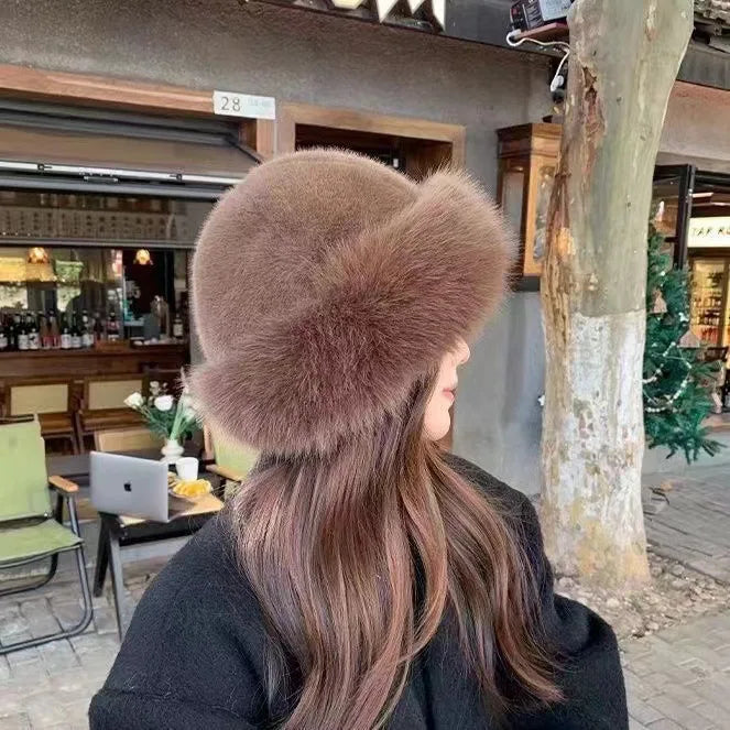 Women's Fur Hat with Ear Coverage for Winter