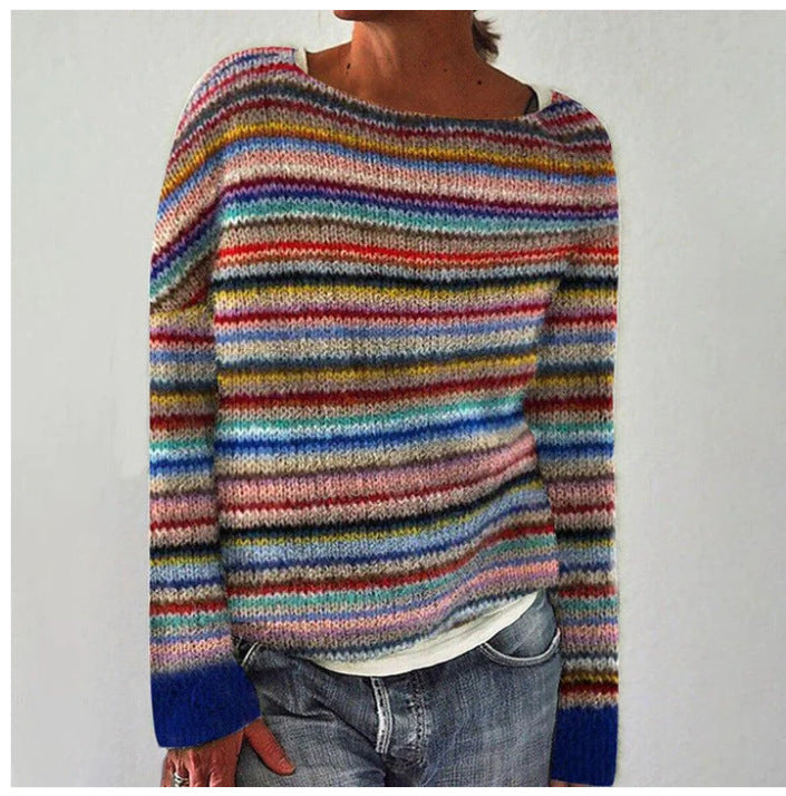Women's Sweater with Striped Design