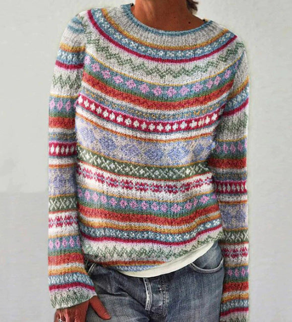 Women's Sweater with Striped Design