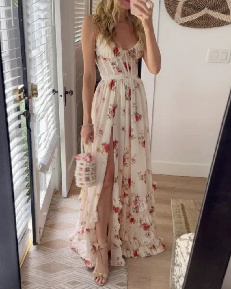 Women's Floral Lace Maxi Dress