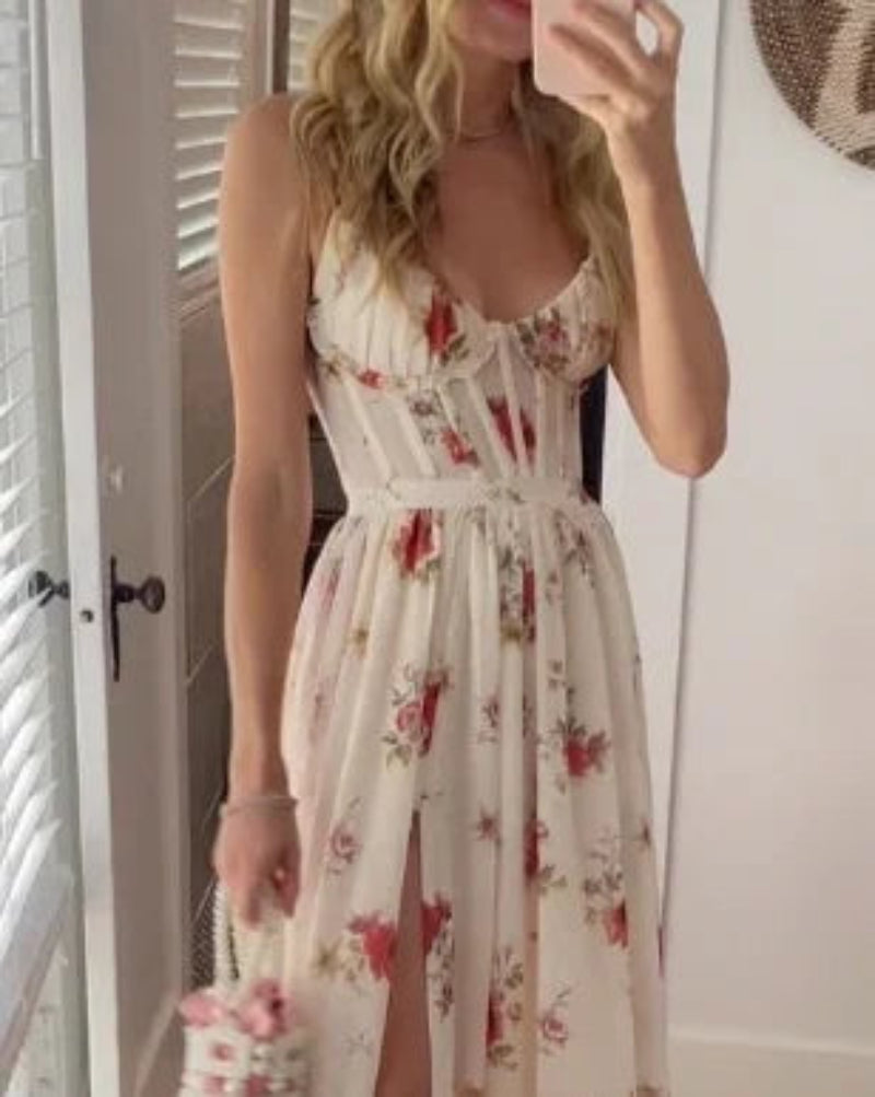 Women's Floral Lace Maxi Dress