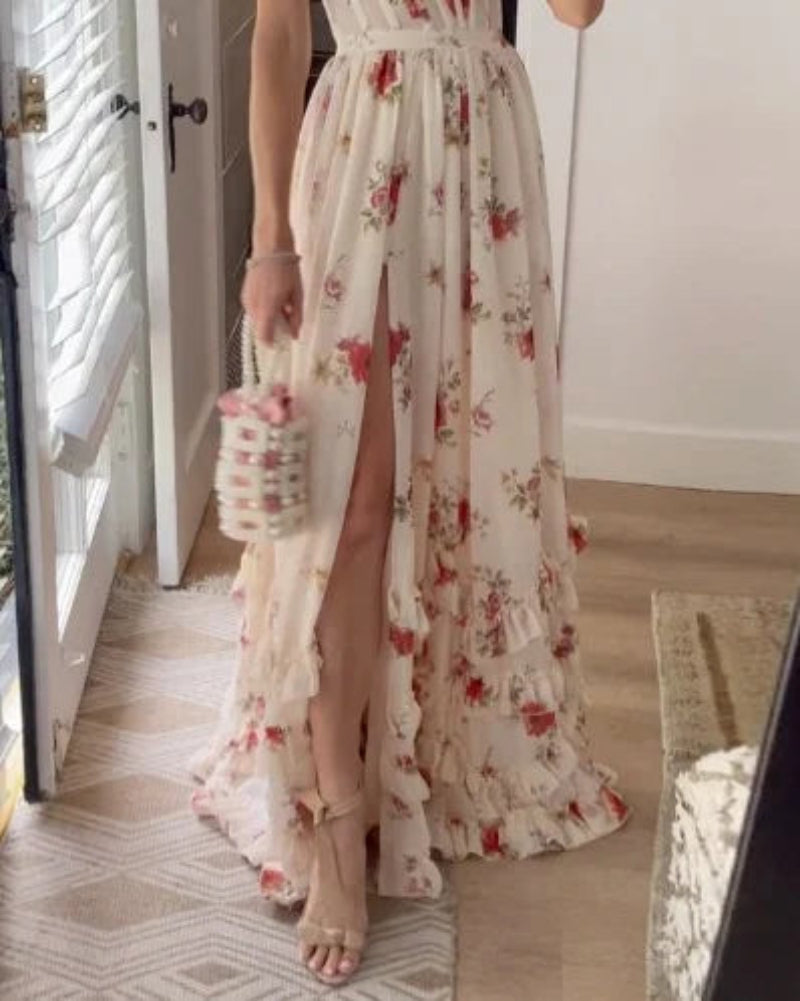Women's Floral Lace Maxi Dress