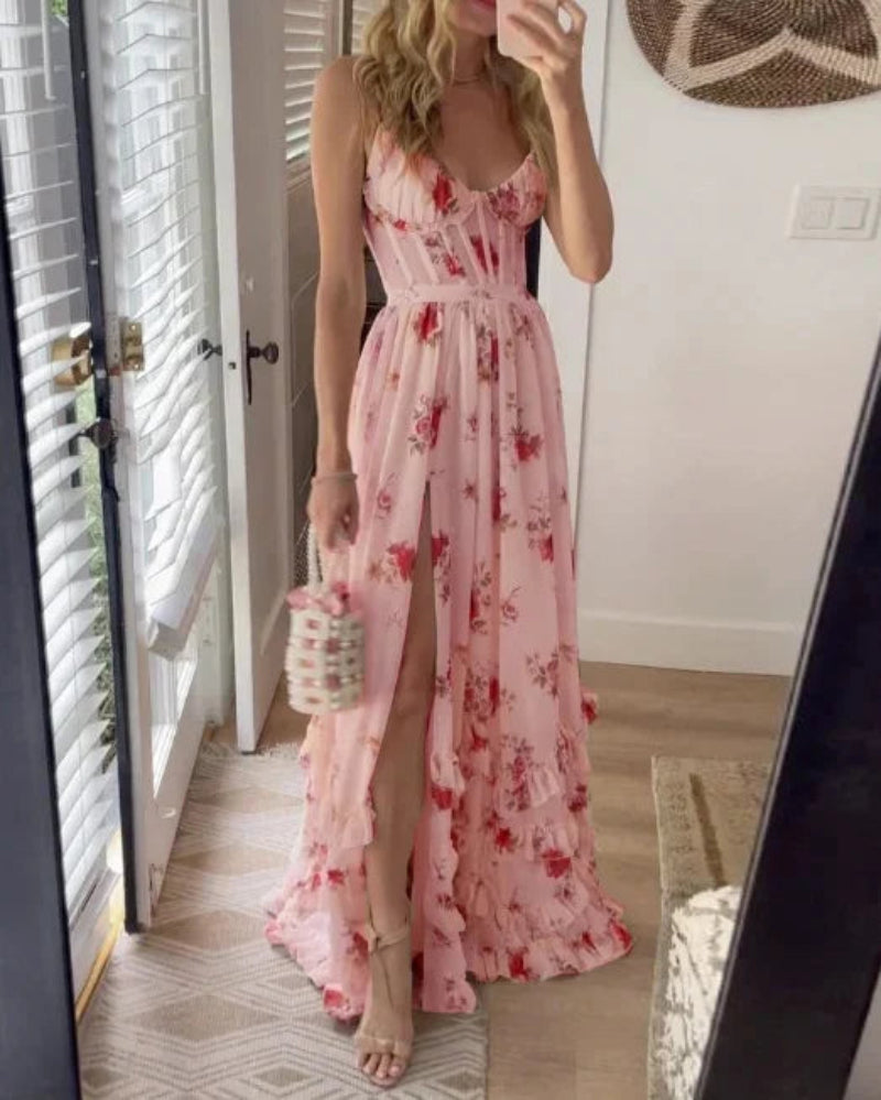 Women's Floral Lace Maxi Dress