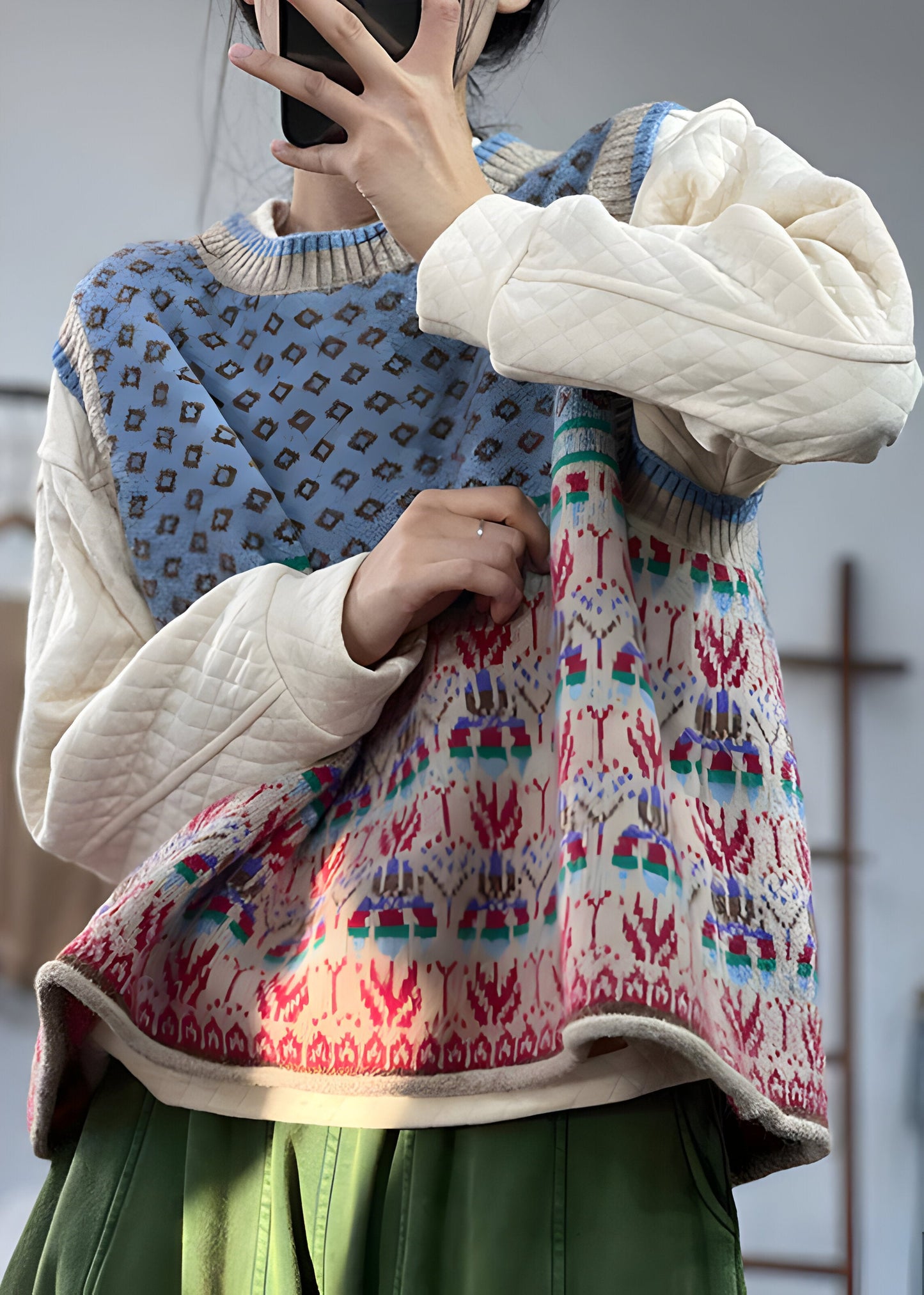 Women's Waistcoat with Printed Design