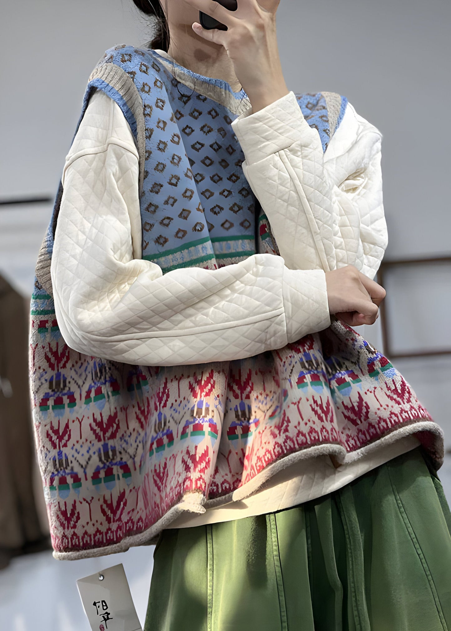 Women's Waistcoat with Printed Design