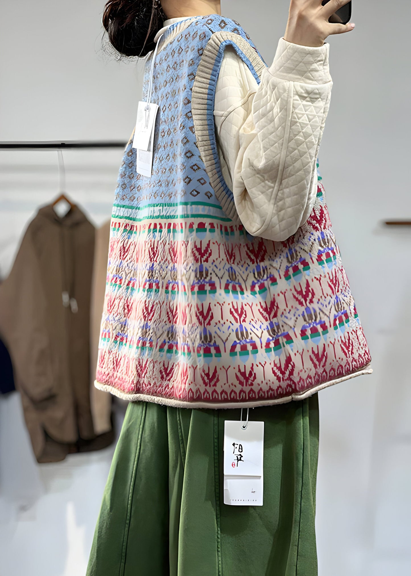 Women's Waistcoat with Printed Design