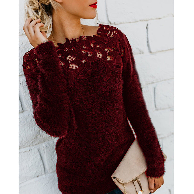Women's Lightweight Jumper with Minimalist Floral Design