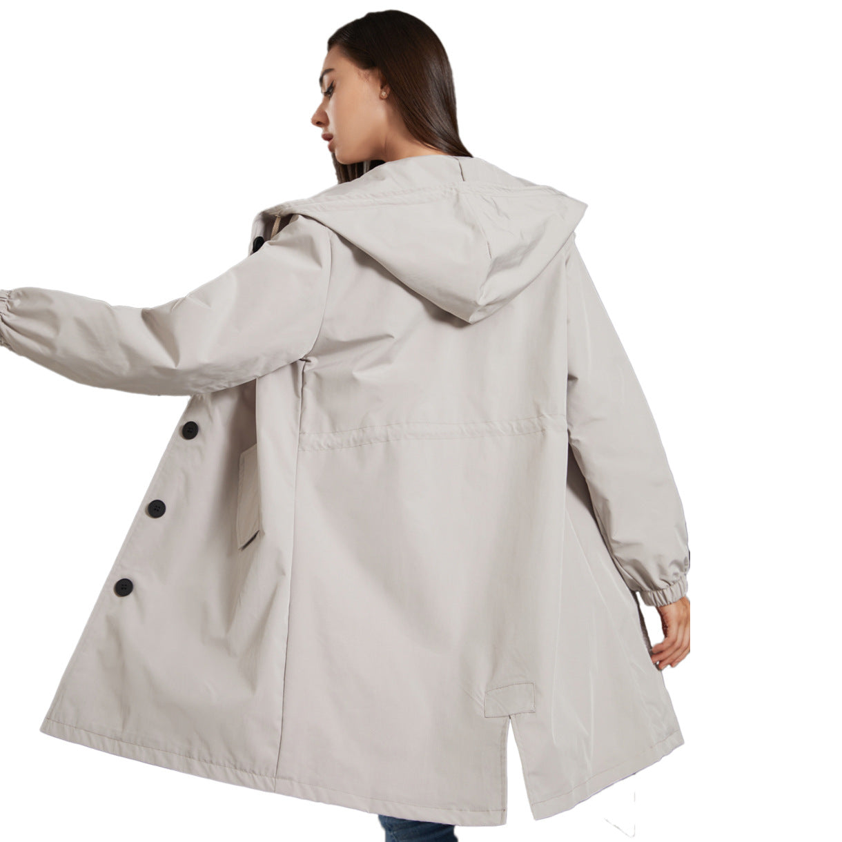 Women's Mid-Length Hooded Jacket